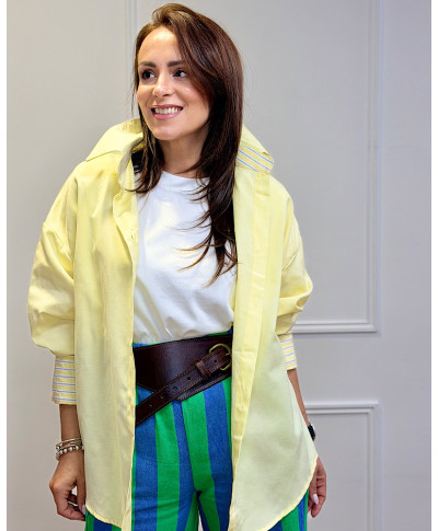 CAMISA OVERSIZE SKY ELEGANCE – AMARILLA