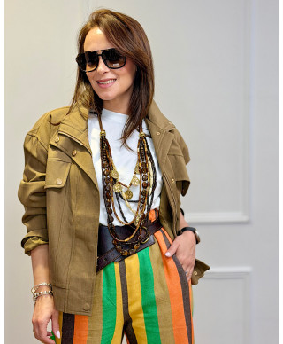 PANTALÓN RAYAS COLOR POP – MARRON