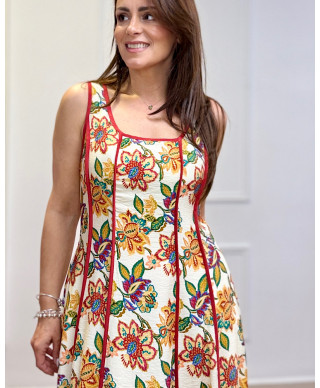 VESTIDO LARGO FLORAL BOHO GARDEN CALDERA