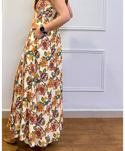 Vestido Largo Floral Boho Garden – MANDARINA