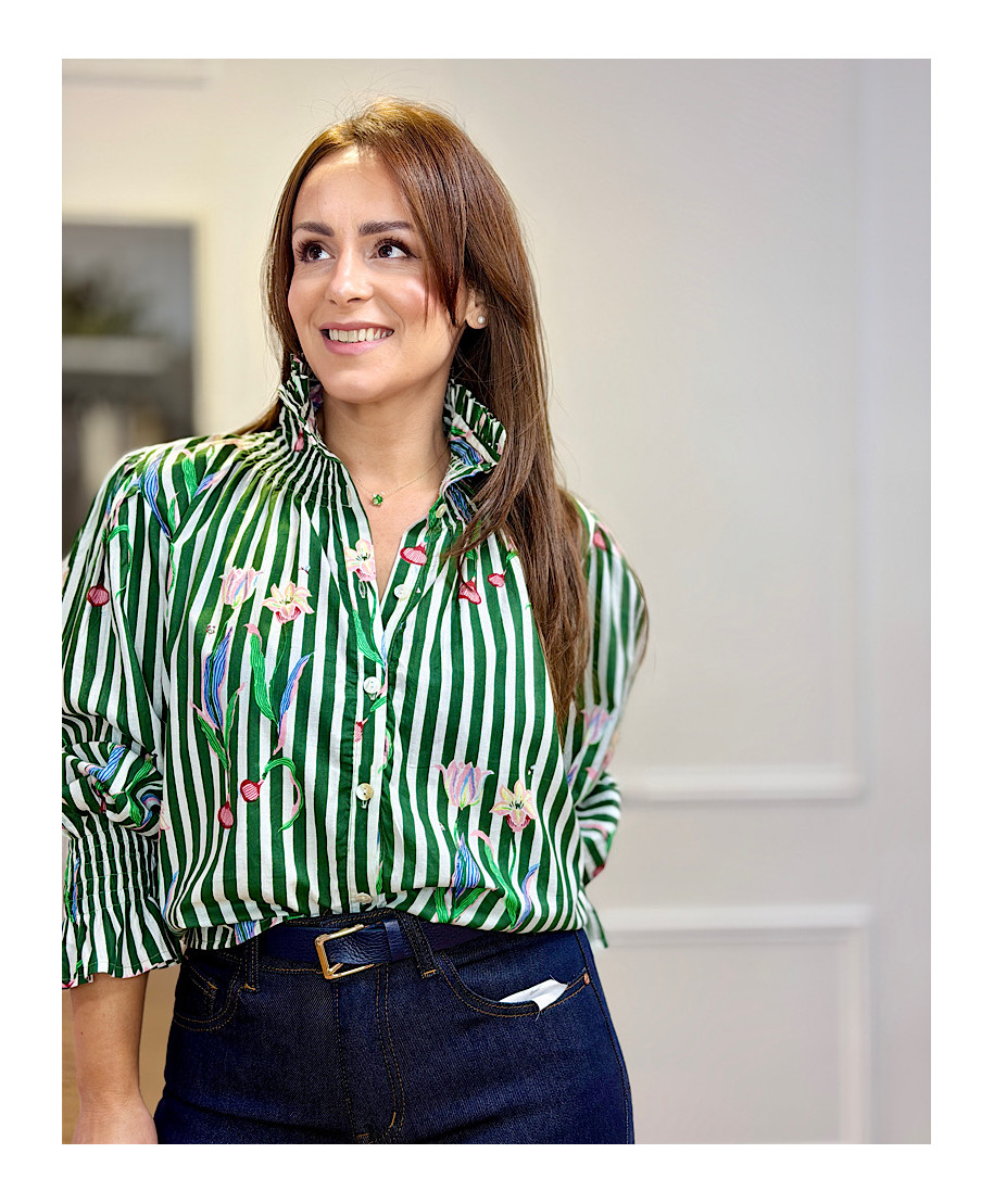 BLUSA AURA CHIC ESTAMPADA  VERDE