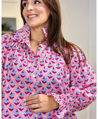 BLUSA AURA CHIC ESTAMPADA MALVA