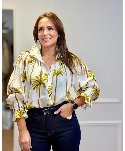 BLUSA AURA CHIC ESTAMPADA BLANCA