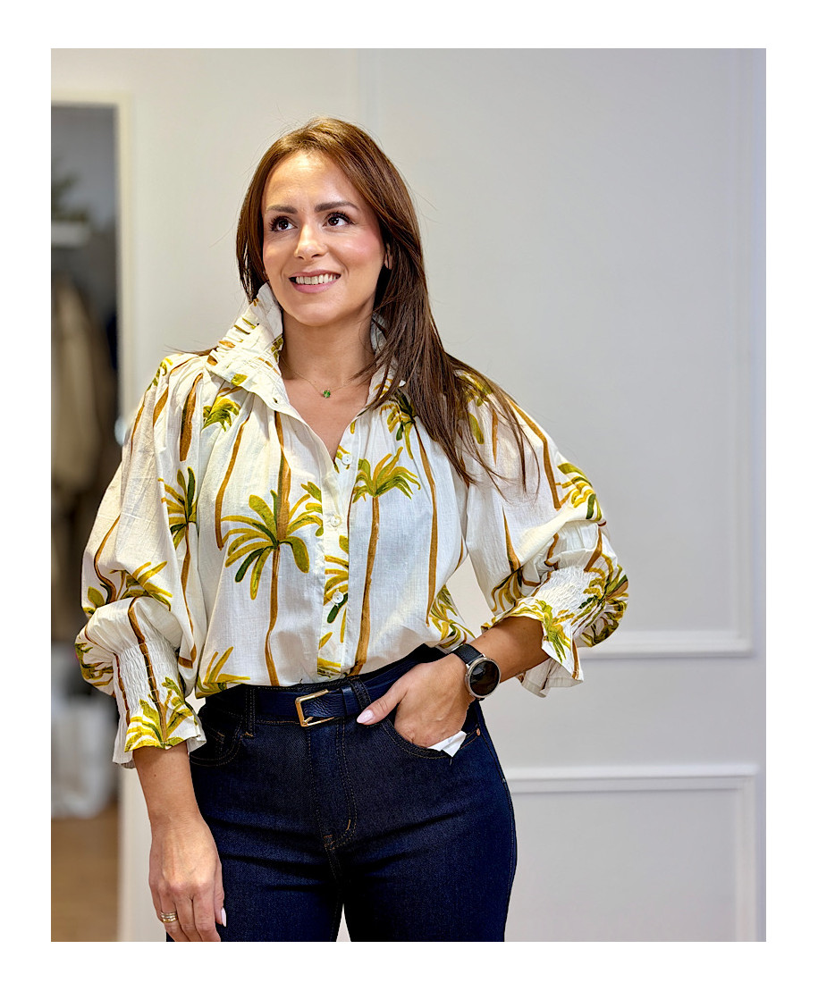 BLUSA AURA CHIC ESTAMPADA BLANCA