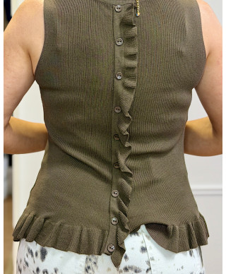 TOP CANALÉ ELEGANCE MARRON