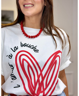 CAMISETA PARIS LOVE BLANCA