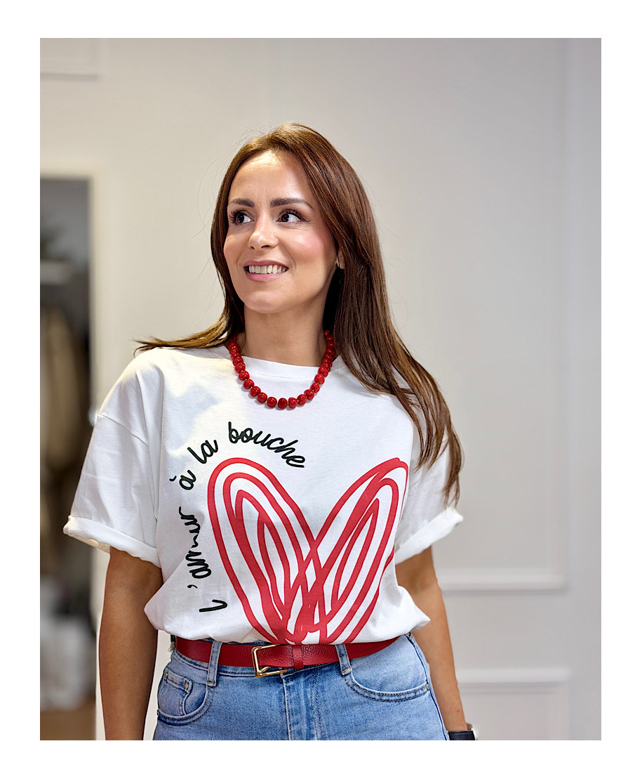 CAMISETA PARIS LOVE BLANCA