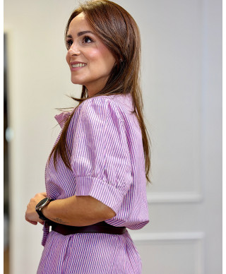 CAMISA STRIPES ELEGANCE MALVA