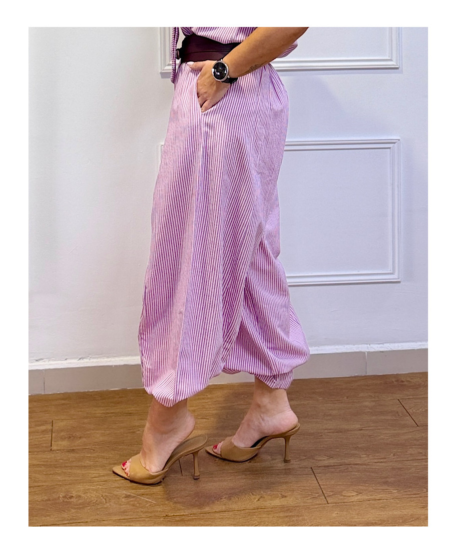 PANTALÓN STRIPES FLOW MALVA