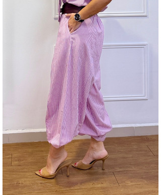 PANTALÓN STRIPES FLOW MALVA