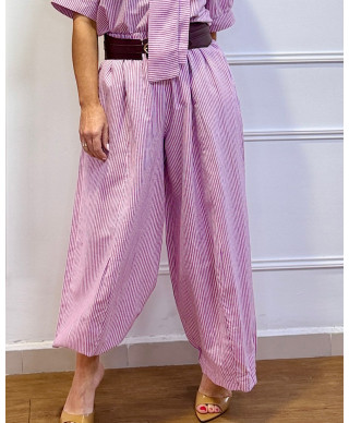 PANTALÓN STRIPES FLOW MALVA