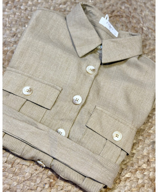CAMISA LINEN CHIC CAMEL