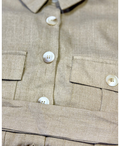 CAMISA LINEN CHIC CAMEL