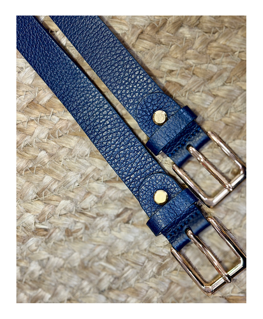 CINTURÓN ESSENTIAL LEATHER MARINO