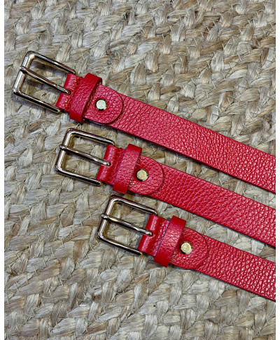 CINTURÓN ESSENTIAL LEATHER ROJO