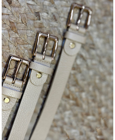 CINTURÓN ESSENTIAL LEATHER TAUPE