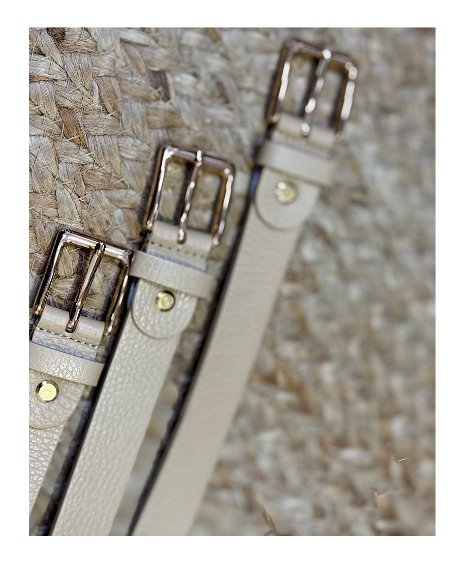 CINTURÓN ESSENTIAL LEATHER TAUPE