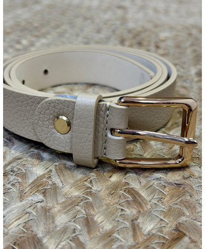 CINTURÓN ESSENTIAL LEATHER TAUPE