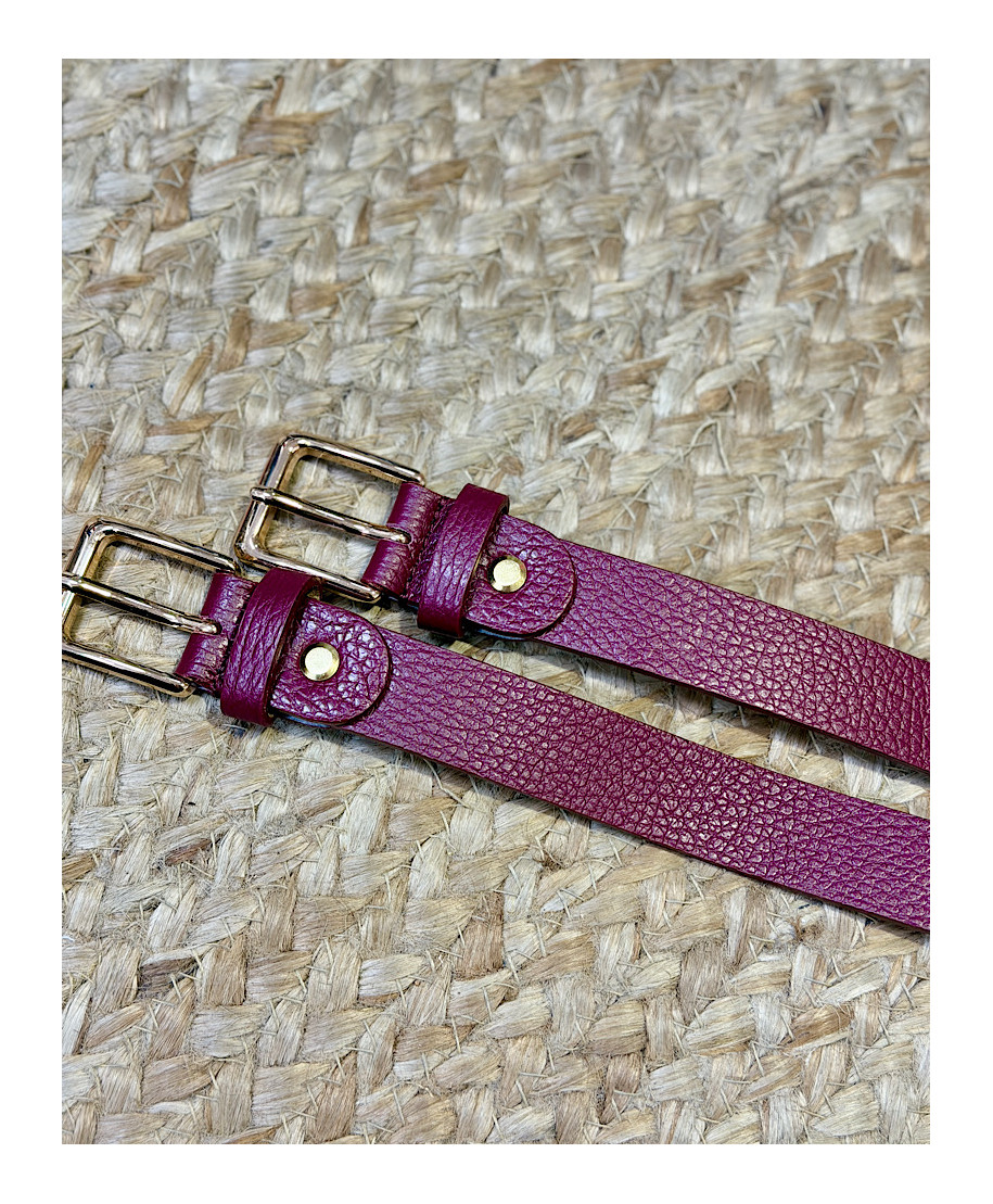 CINTURÓN ESSENTIAL LEATHER WINE