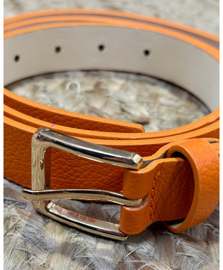 CINTURÓN ESSENTIAL LEATHER NARANJA