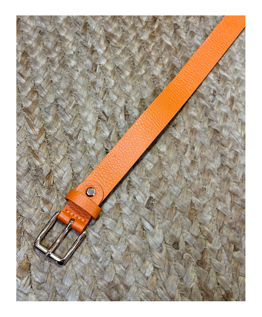 CINTURÓN ESSENTIAL LEATHER NARANJA