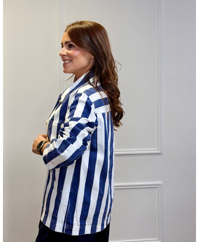 CHAQUETA NAUTIC RAYAS PREMIUM MARINO