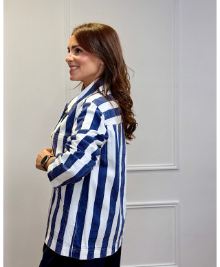 CHAQUETA NAUTIC RAYAS PREMIUM MARINO