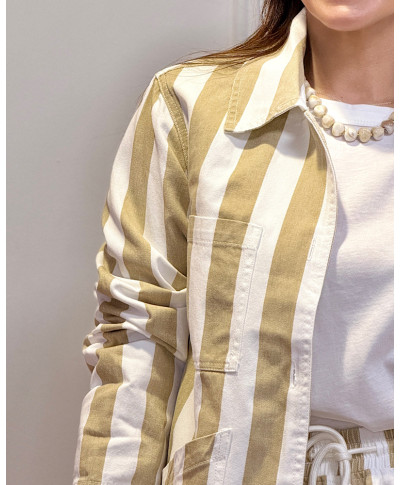 CHAQUETA NAUTIC RAYAS PREMIUM BEIGE