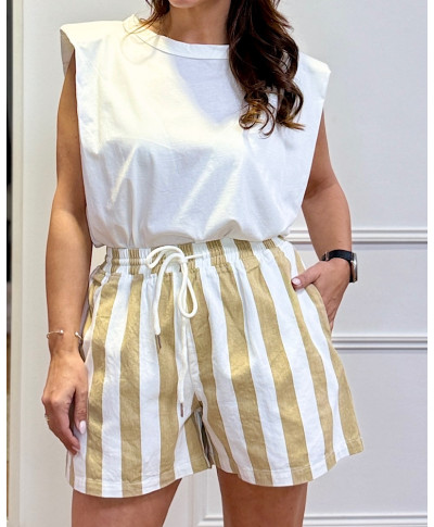 SHORT LINEN BREEZE RAYAS BEIGE