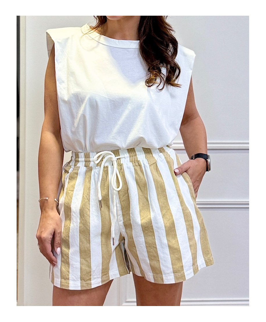 SHORT LINEN BREEZE RAYAS BEIGE