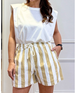 SHORT LINEN BREEZE RAYAS BEIGE