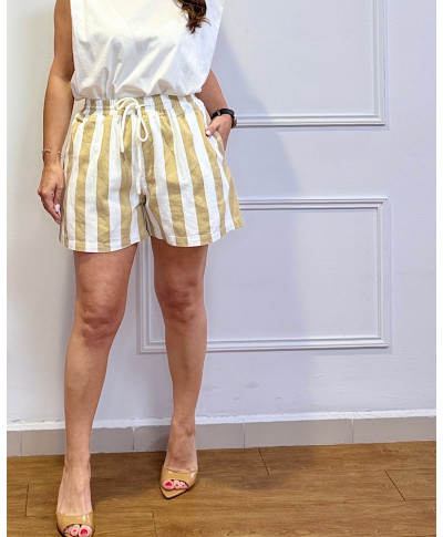 SHORT LINEN BREEZE RAYAS BEIGE