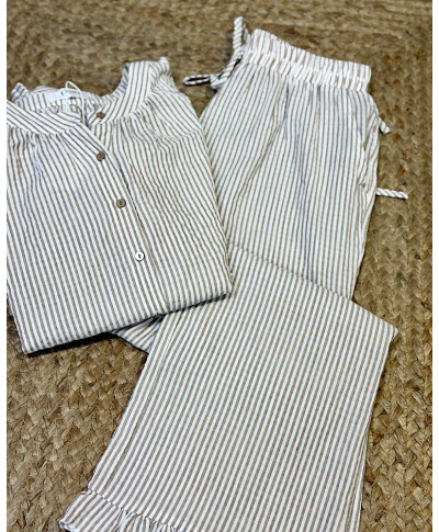 CONJUNTO RIVIERA STRIPES MOCCA
