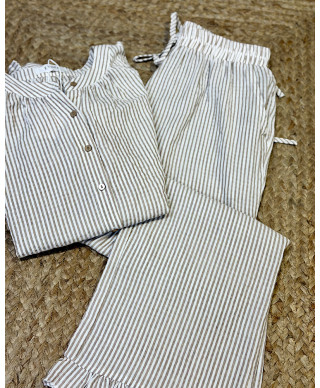 CONJUNTO RIVIERA STRIPES MOCCA