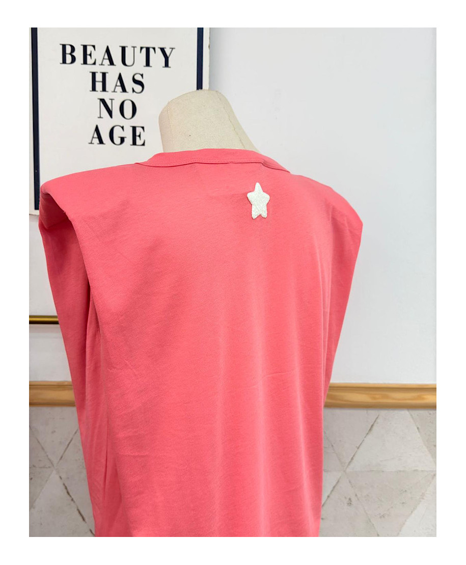CAMISETA URBAN CHIC HOMBRERAS ROSA