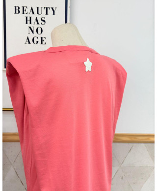 CAMISETA URBAN CHIC HOMBRERAS ROSA