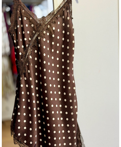 TOP/VESTIDO SATIN DOTS LACE CHIC