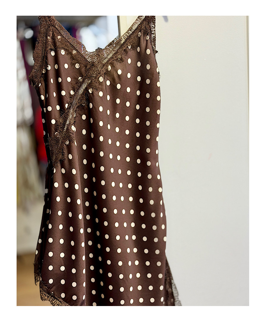 TOP/VESTIDO SATIN DOTS LACE CHIC
