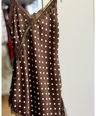 TOP/VESTIDO SATIN DOTS LACE CHIC