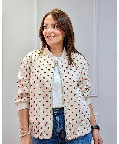 CHAQUETA BOMBER LUNA DOTS TEJA