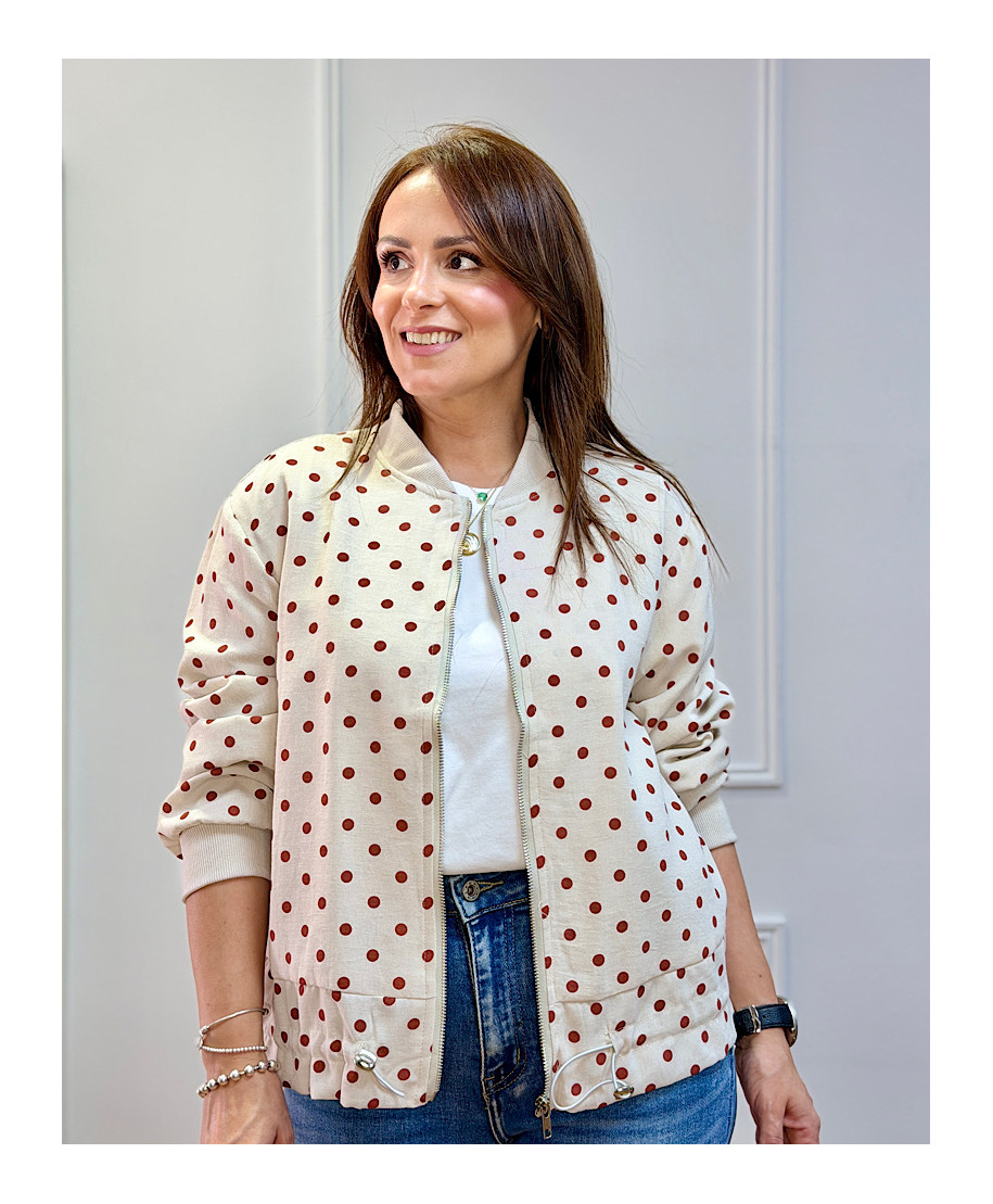 CHAQUETA BOMBER LUNA DOTS TEJA