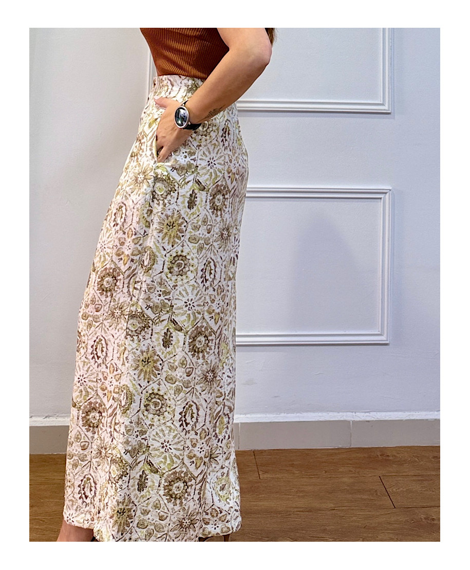 PANTALÓN BOHO LUXE PRINT – WIDE LEG VERDE