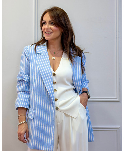 BLAZER SKYLINE STRIPES – BLUE ELEGANCE