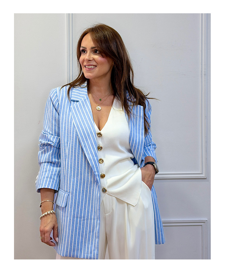 BLAZER SKYLINE STRIPES – BLUE ELEGANCE