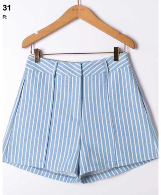 SHORT SKYLINE STRIPES – BLUE TAILORED
