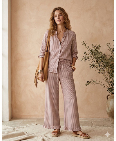 CONJUNTO RIVIERA STRIPES MOCCA