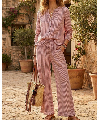 CONJUNTO RIVIERA STRIPES TEJA