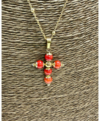 COLLAR CRUZ CORAL “SACRED CORAL”