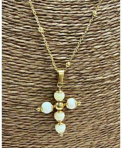 COLLAR CRUZ CORAL “SACRED BEIGE”