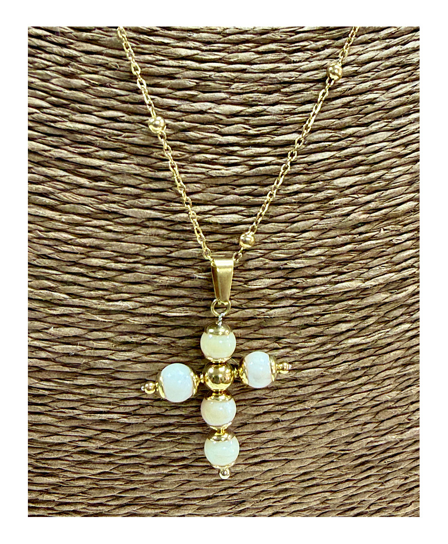 COLLAR CRUZ CORAL “SACRED BEIGE”